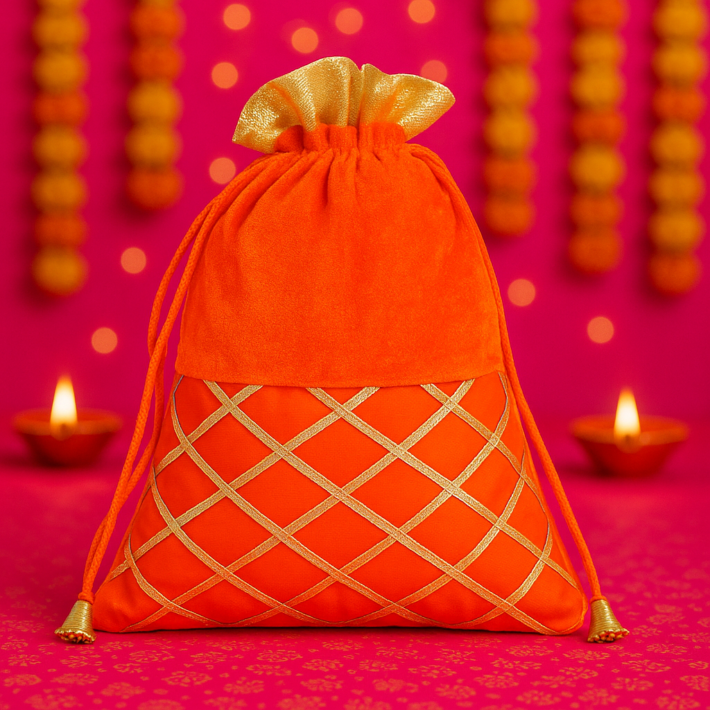 Festive Gifting Potli – Kesari Orange