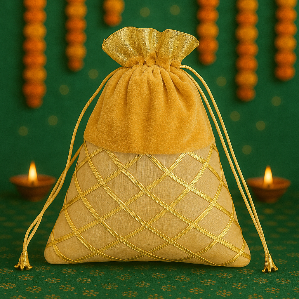 Festive Gifting Potli – Zard Beige