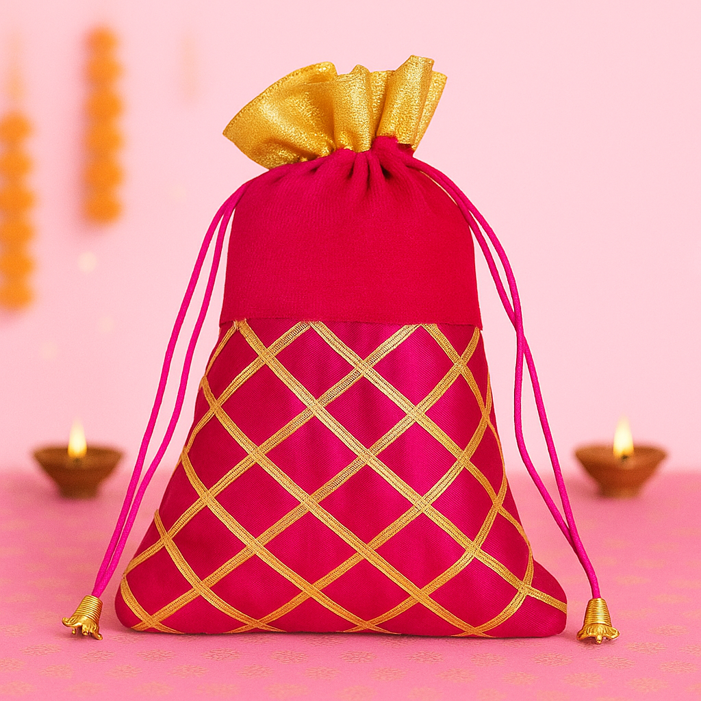 Festive Gifting Potli – Gulabi Fuschia