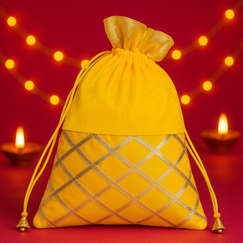 Festive Gifting Potli – Haldi Yellow