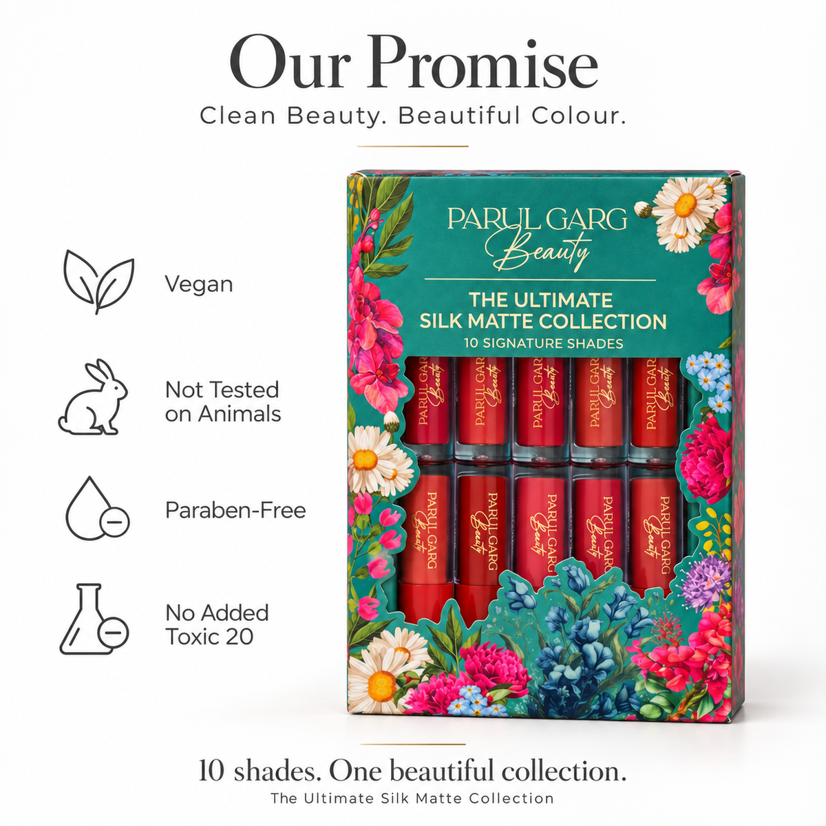 10-in-1 Ultimate Silk Matte Lipstick Collection | Soft Matte & Long-Lasting  | Pack of 10
