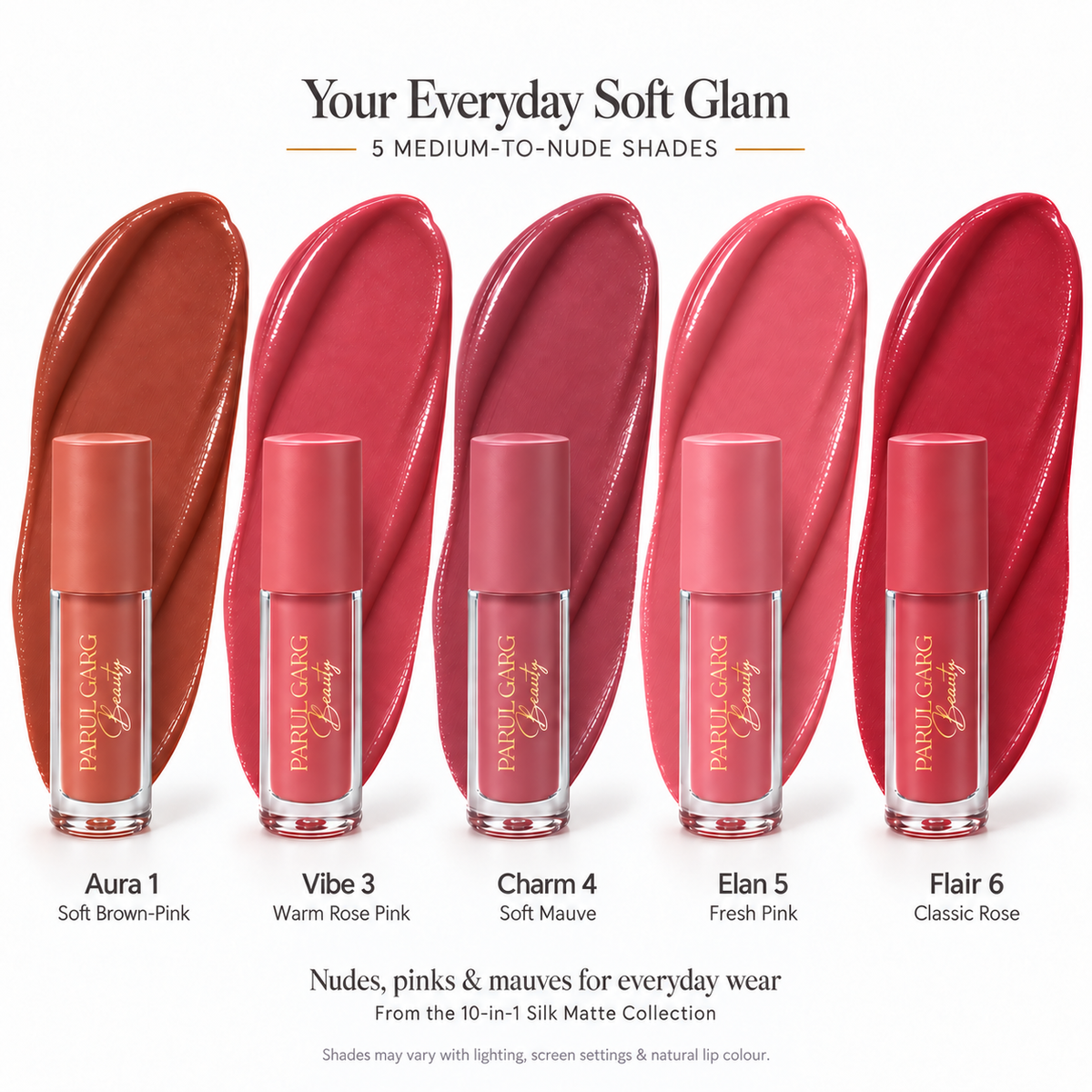 10-in-1 Ultimate Silk Matte Lipstick Collection | Soft Matte & Long-Lasting  | Pack of 10