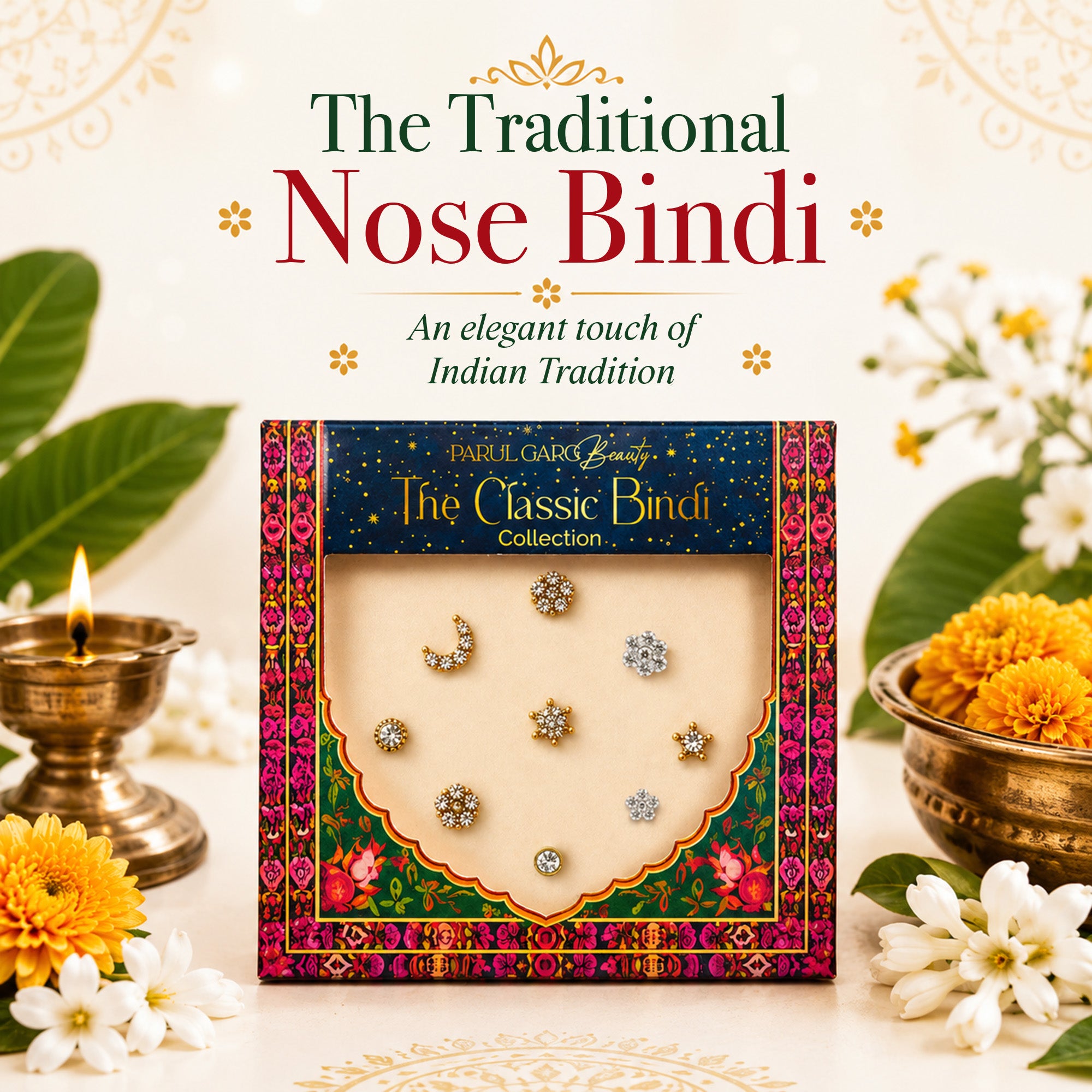 The Desi Glam Gift Pack | 4 Bestselling Lip, Black Kajal & Eyeliner, Suhaag & Nose Bindi