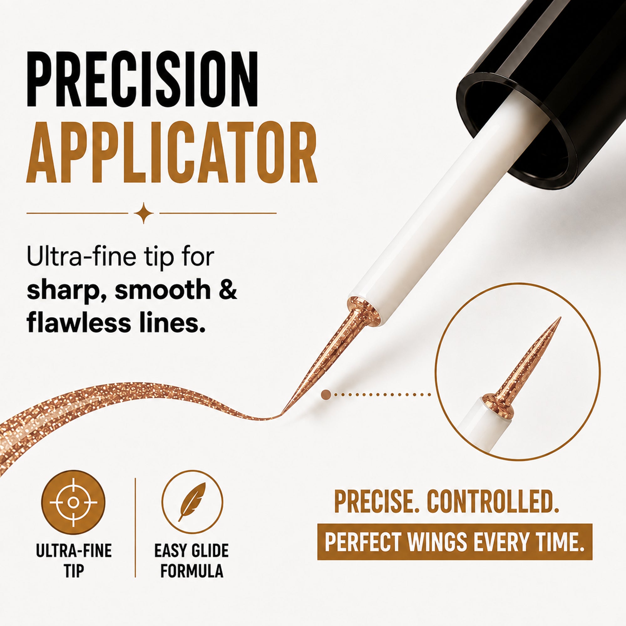 Bronze Brown Ultra-Define Shimmer Liquid Eyeliner | Waterproof, Long-Lasting Formula with Argan Oil