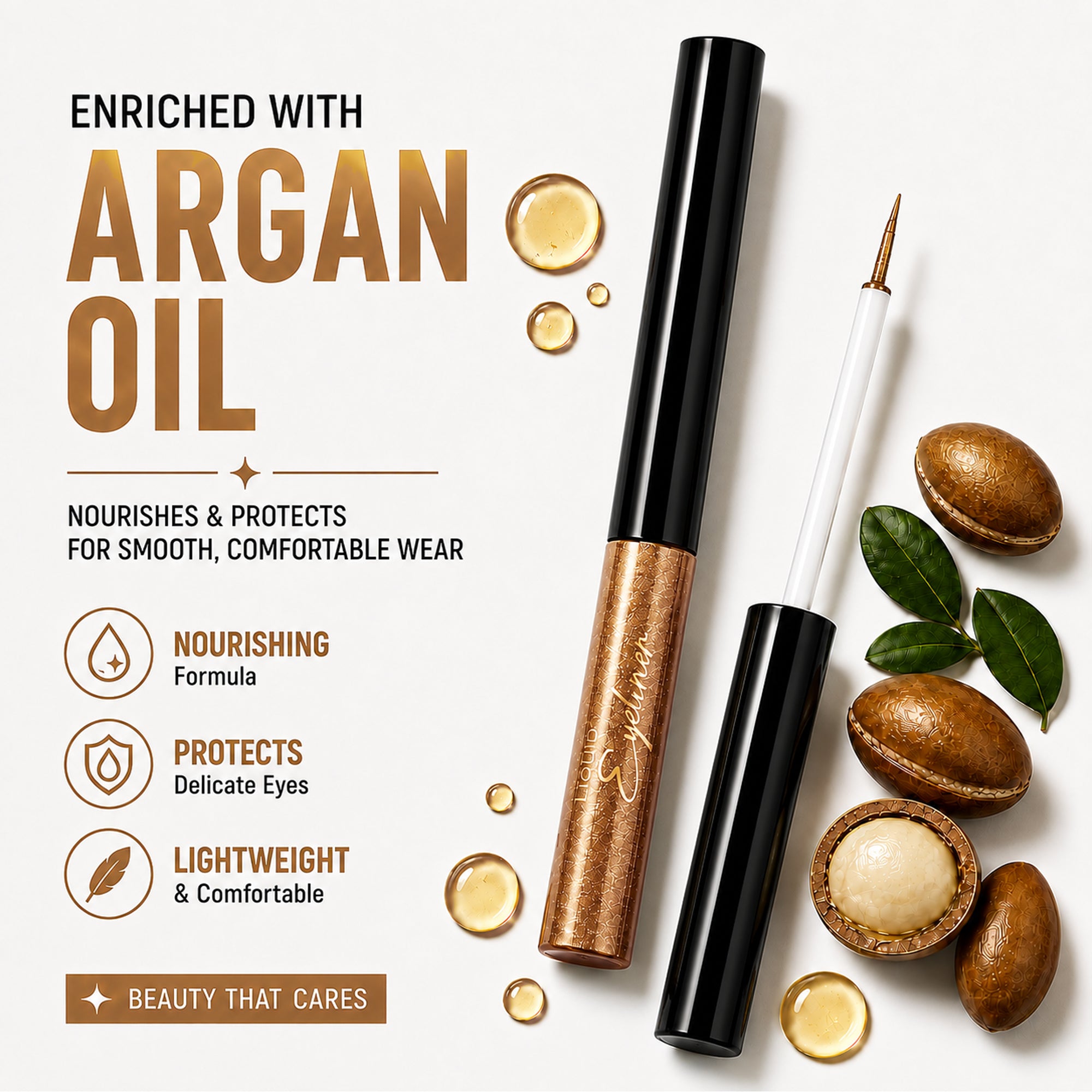 Bronze Brown Ultra-Define Shimmer Liquid Eyeliner | Waterproof, Long-Lasting Formula with Argan Oil