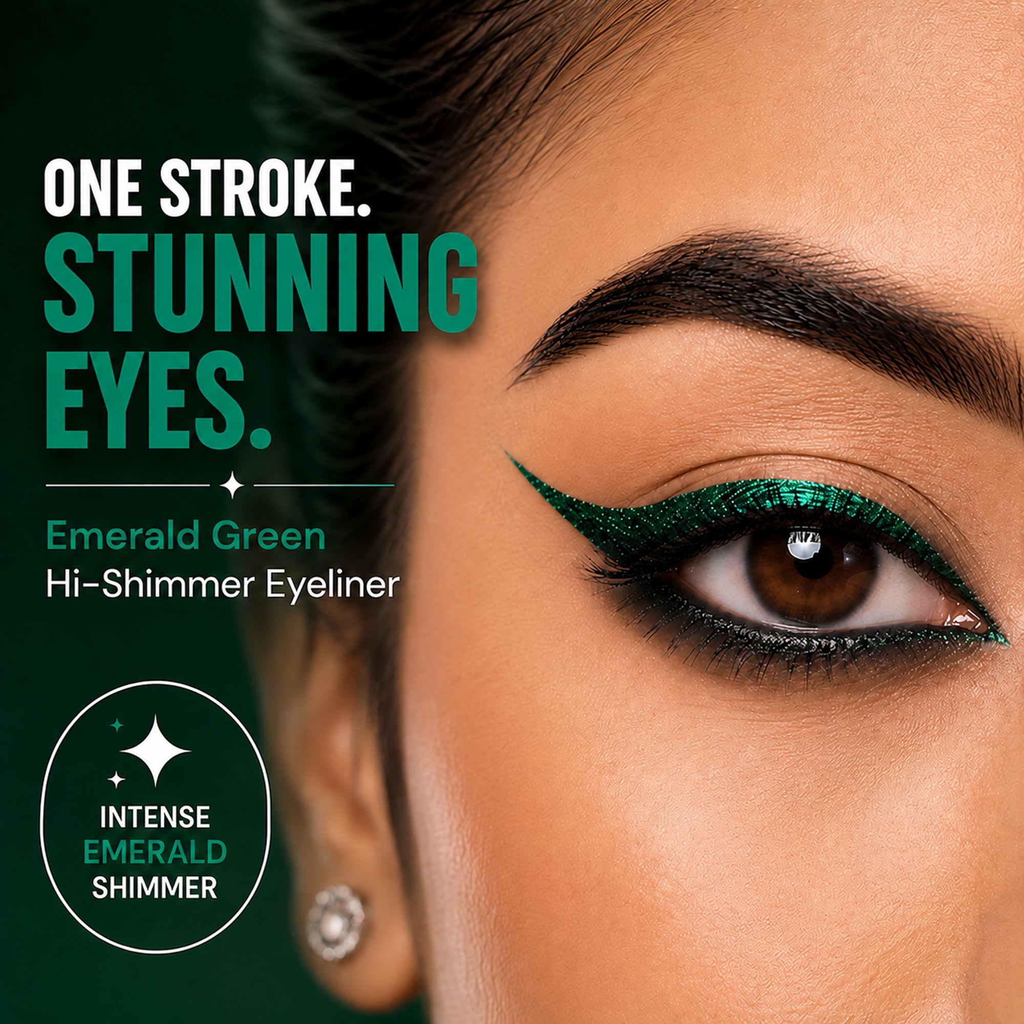 Emerald Green Ultra-Define Shimmer Liquid Eyeliner | Waterproof, Long-Lasting Formula with Argan Oil
