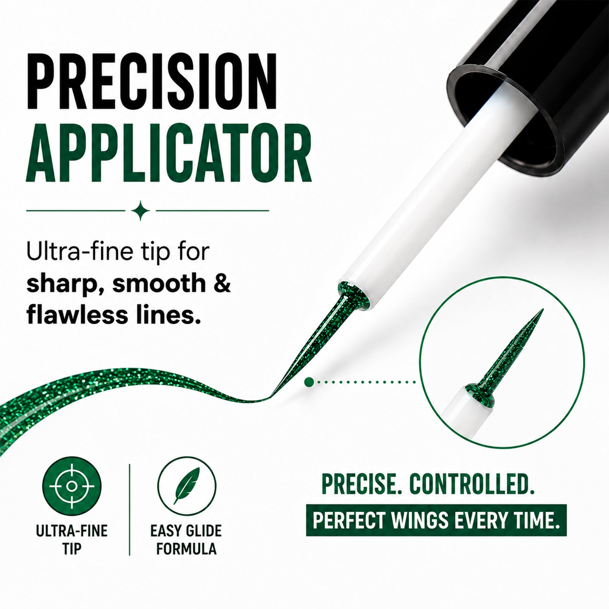 Emerald Green Ultra-Define Shimmer Liquid Eyeliner | Waterproof, Long-Lasting Formula with Argan Oil