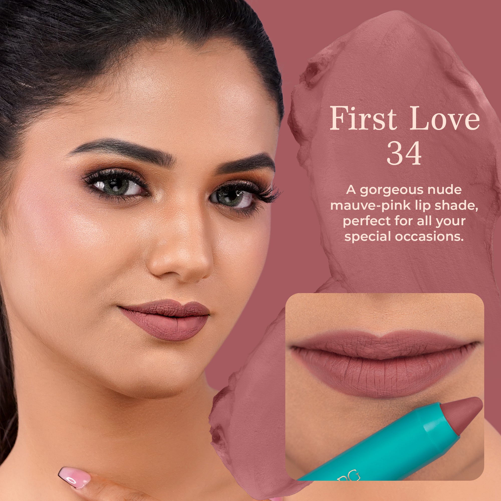 Day & Night Creamy Matte Lip Crayon Shade: First Love 34