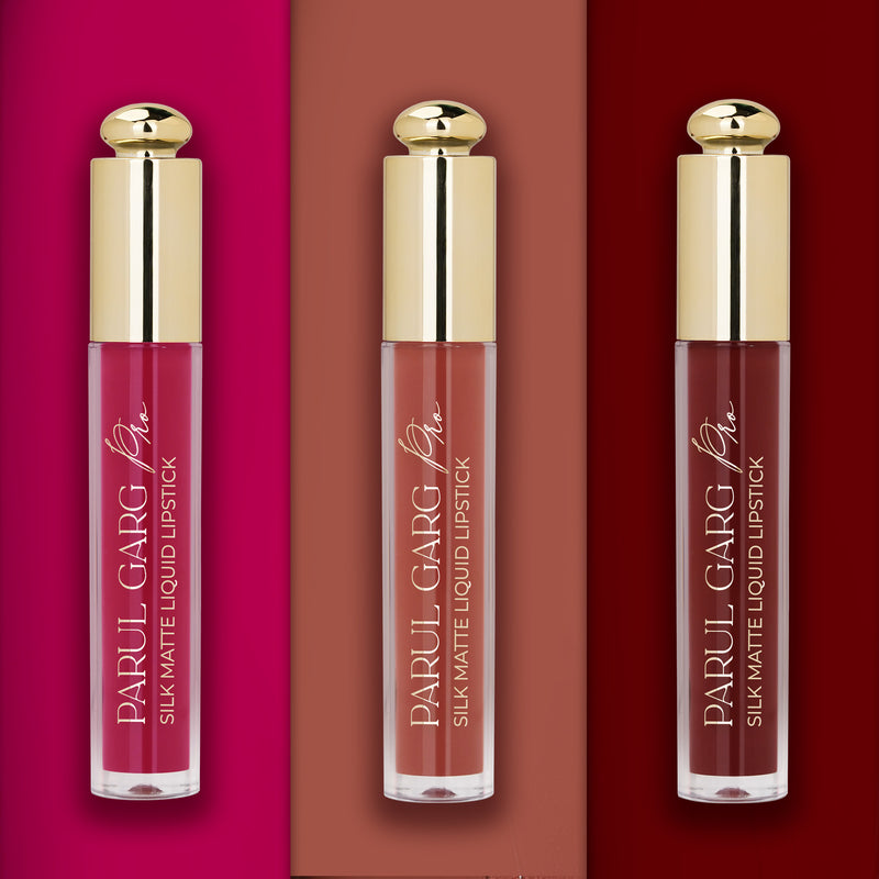 Bestsellers Trio | 3 Full-Size Silk Matte Liquid Lipsticks | Long-Lasting & No Transfer