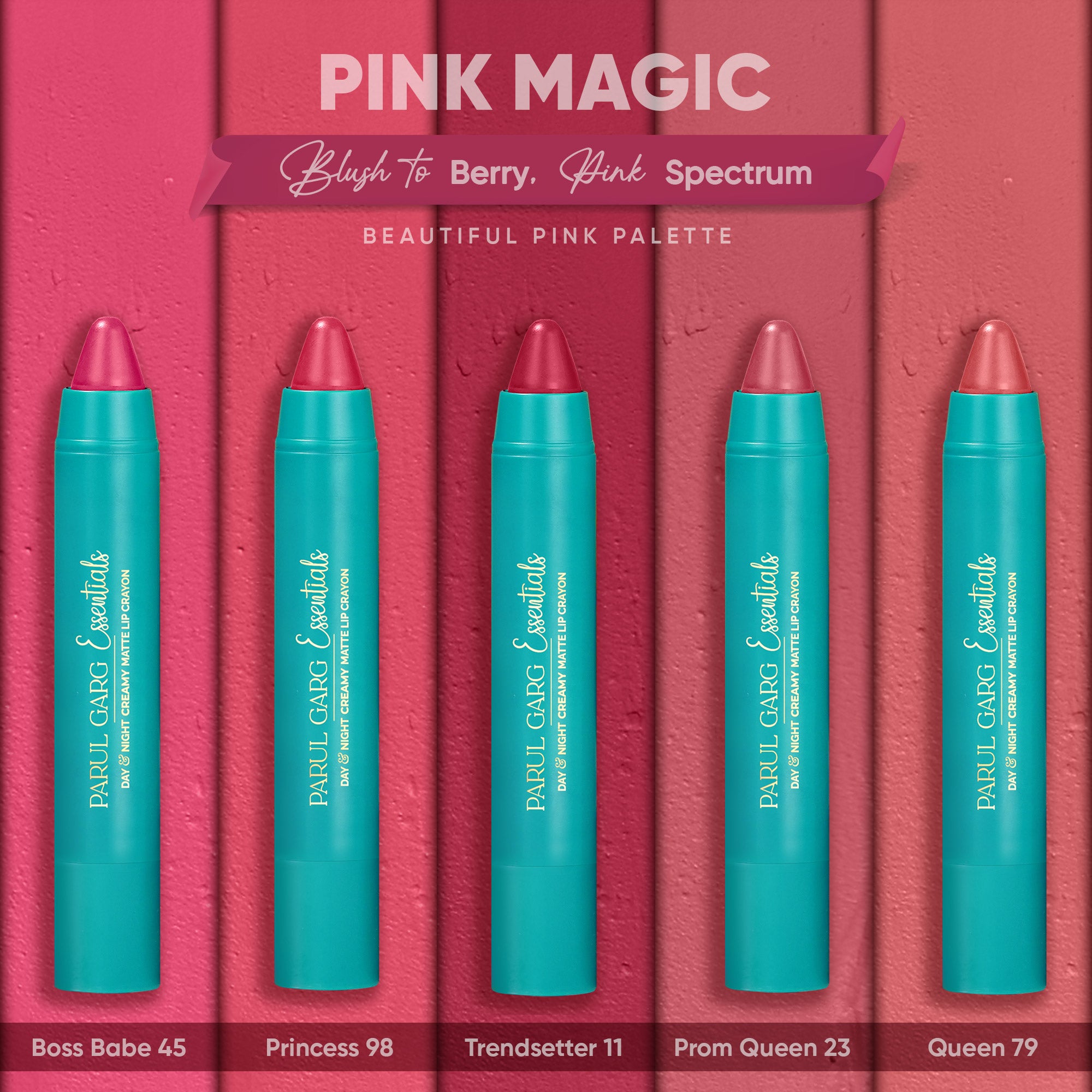 Pink Magic: Pack-of-Five Creamy Matte Lip Crayons