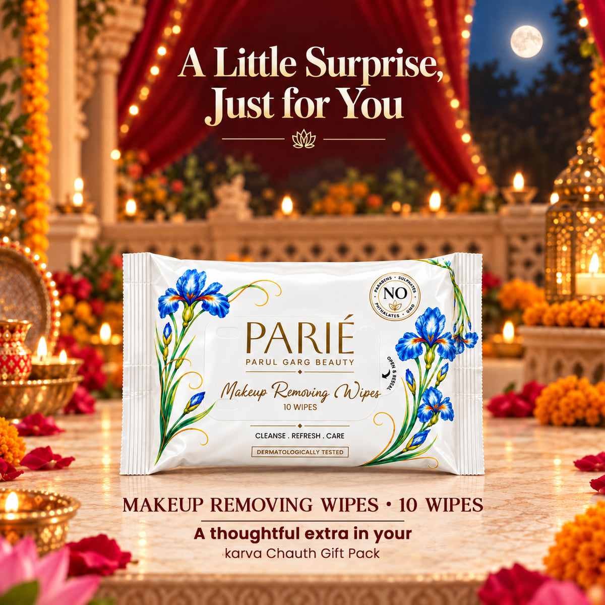 Ultimate Karva Chauth Gift Pack | Sindoor, 10 Mini Lipsticks, Kajal & Multicolour Bindi Card