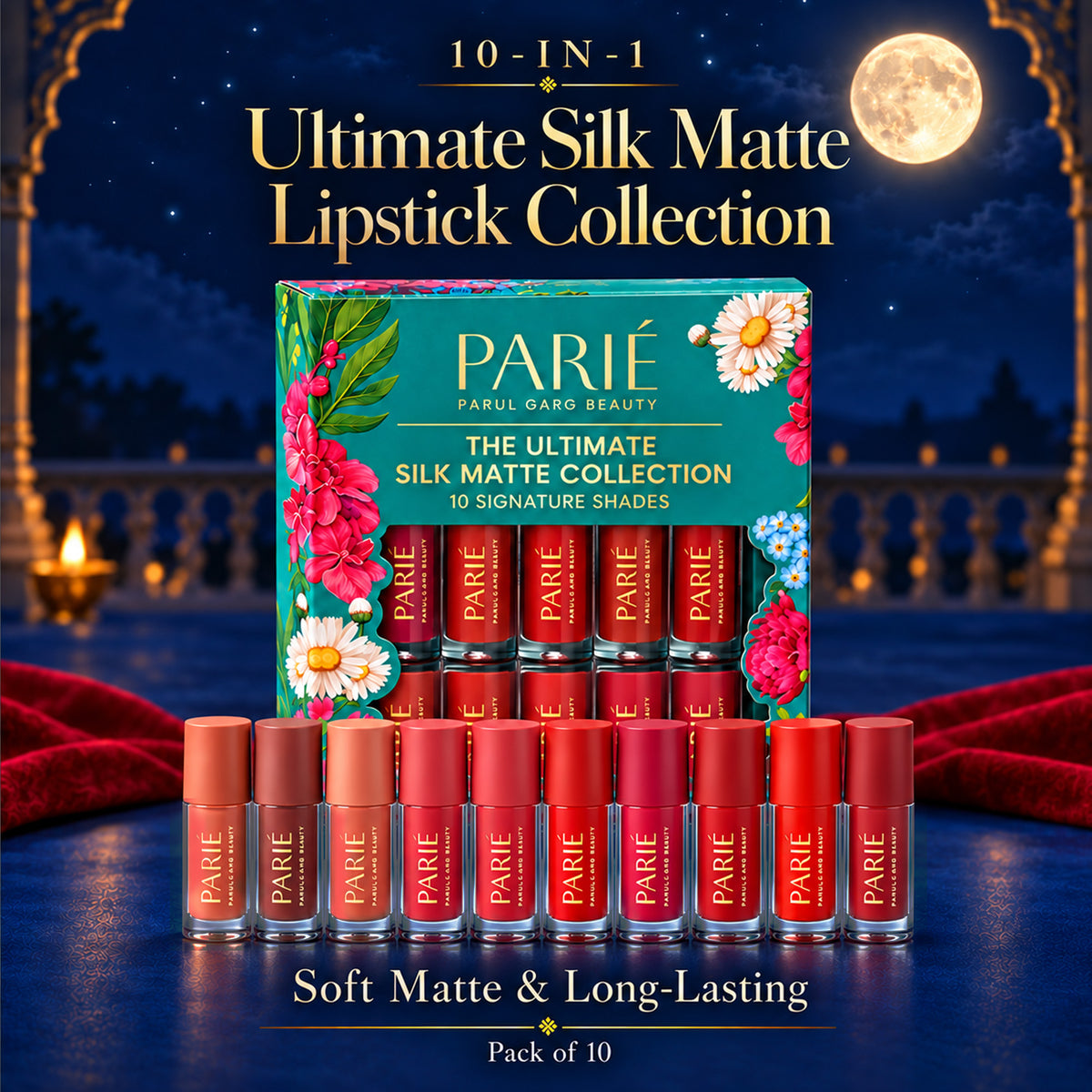 The Ultimate Karva Chauth Shringar & Pooja Gift Set | Beauty Bestsellers with Thali, Lota & Channi | 7-Piece Festive Gift