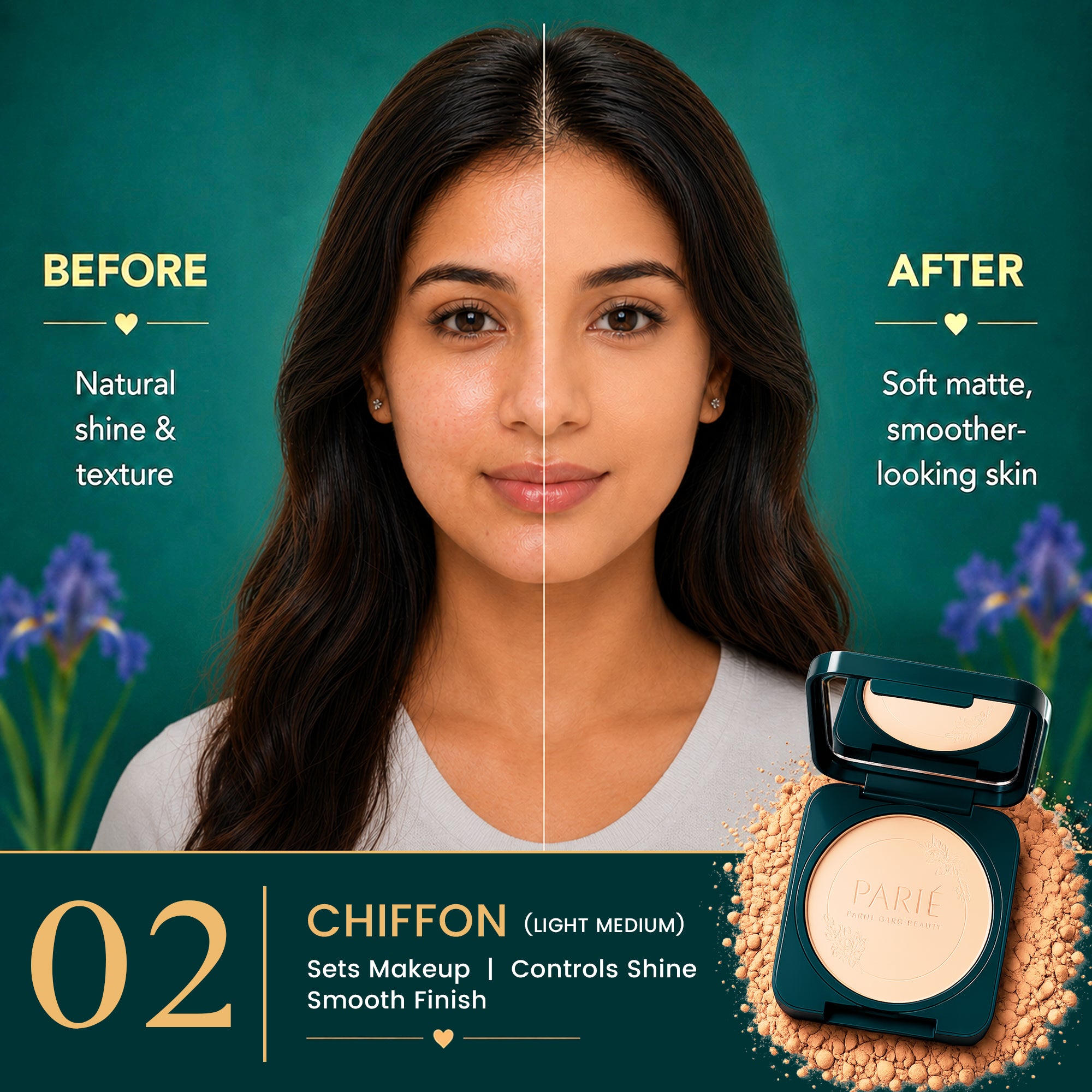 Compact Powder Chiffon Light Medium 02 - Secondary View | Parul Garg Beauty