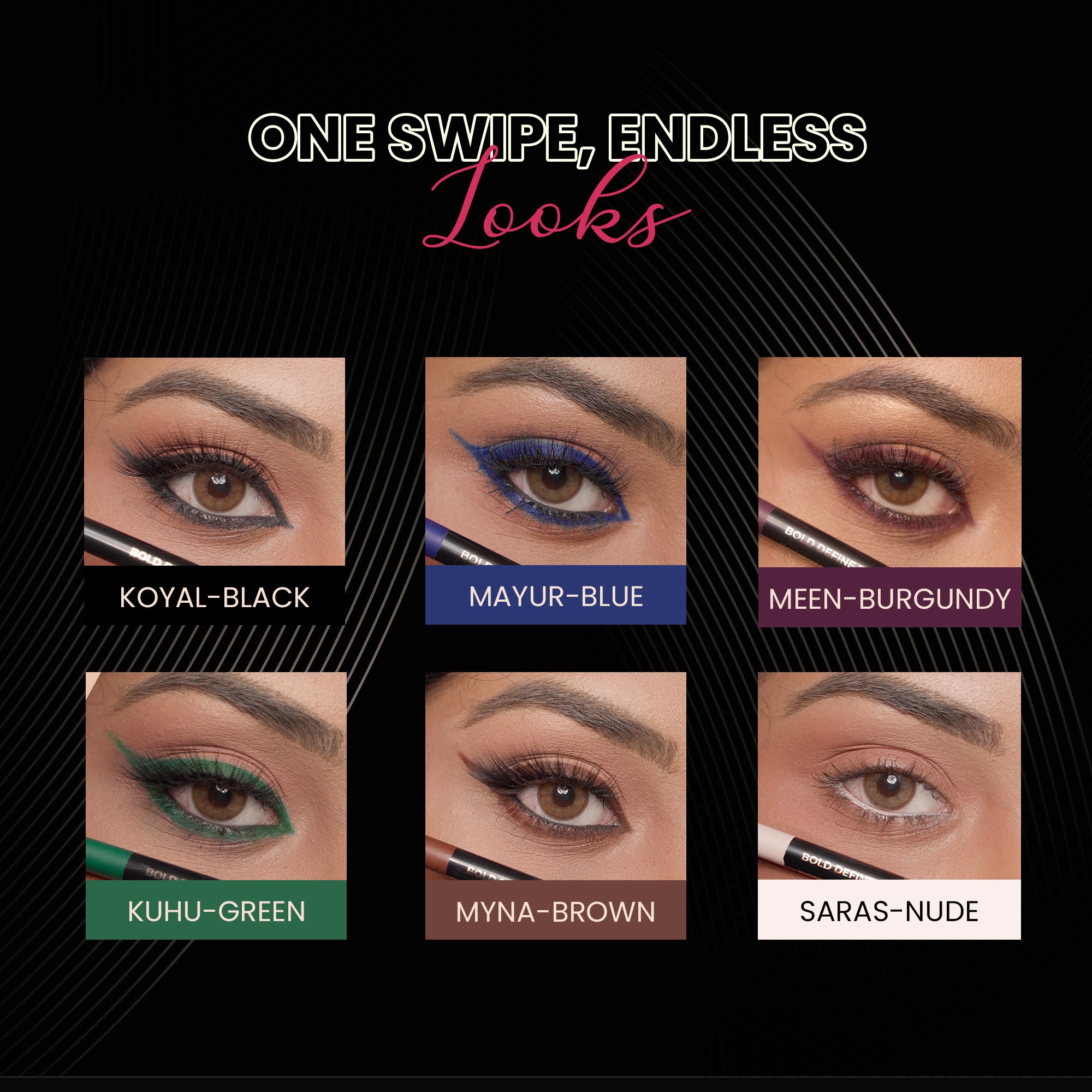 The Complete Matte Kajal Pack of Six