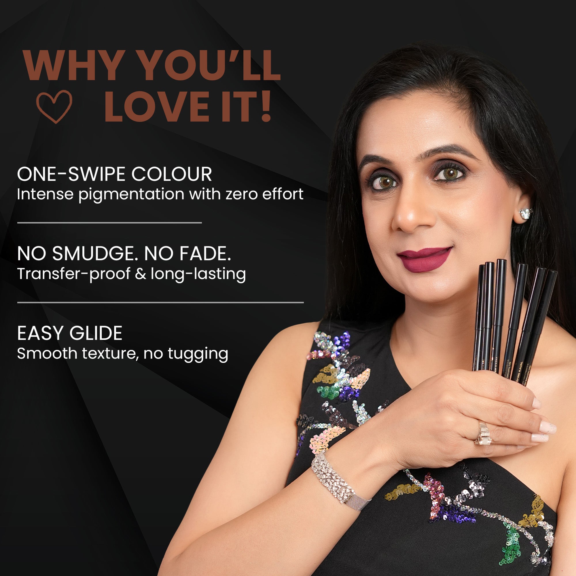 Myna - Rich Brown Matte Bold Define Kajal