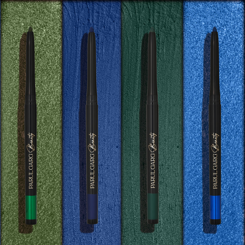 Vibrant Blues & Greens Kajal Pack of Four | Coloured Kajal Shades | Parul Garg Beauty