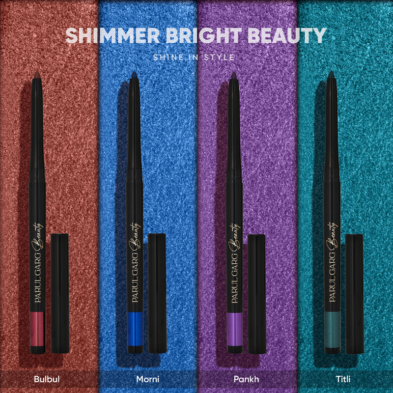 Shimmer Bright Kajal 4-Pack - Shade Display | Festive Kajal | Parul Garg Beauty