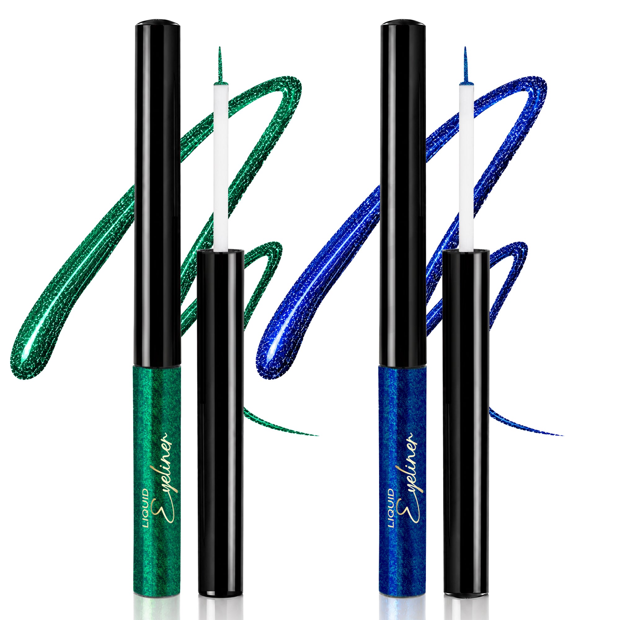 Blue & Green Jewel Rush Duo | Emerald Green & Sapphire Blue Hi-Shimmer Eyeliners | High-Shine • Waterproof • Long-Lasting