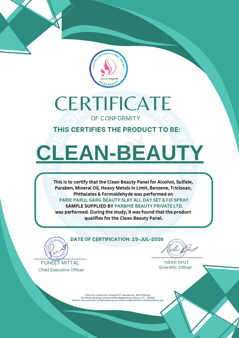 Clean beauty certificate