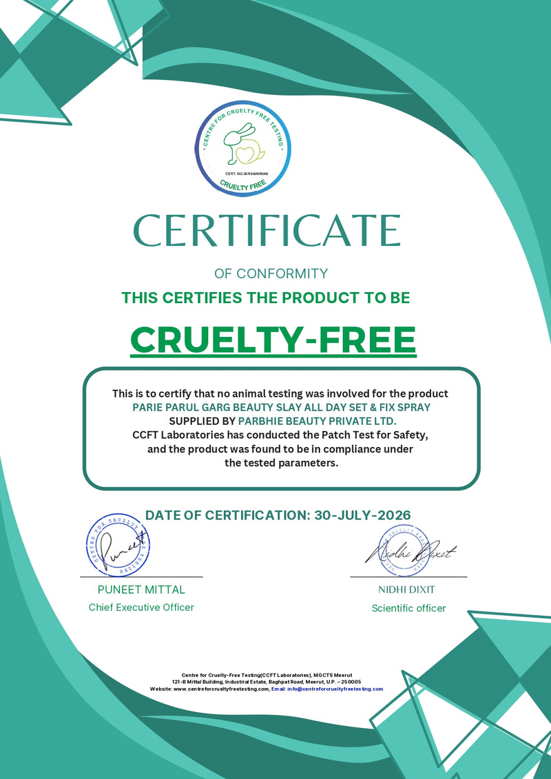 Cruelty Free certificate