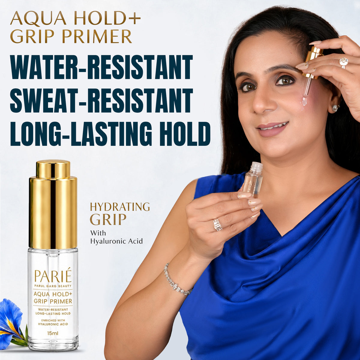 Aqua Hold+ Grip Primer | Water resistant & Sweat resistant Makeup Primer with Hyaluronic Acid
