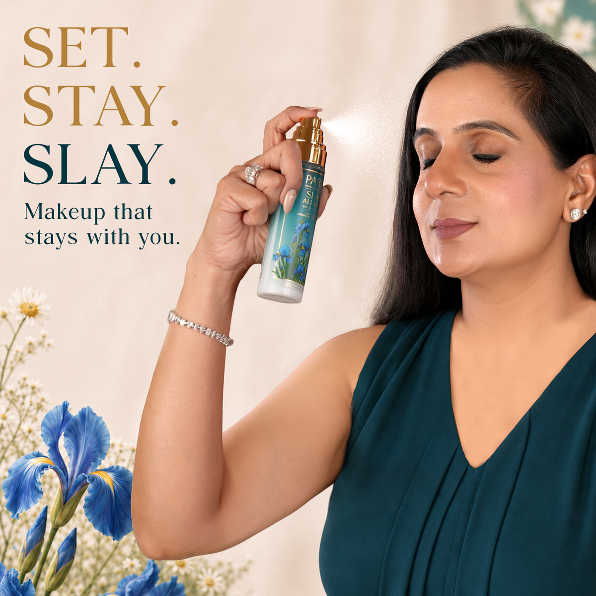 Makeup Setting Spray | Slay All Day Set & Fix | Long-Lasting, Waterproof & Drag-Proof Makeup Hold