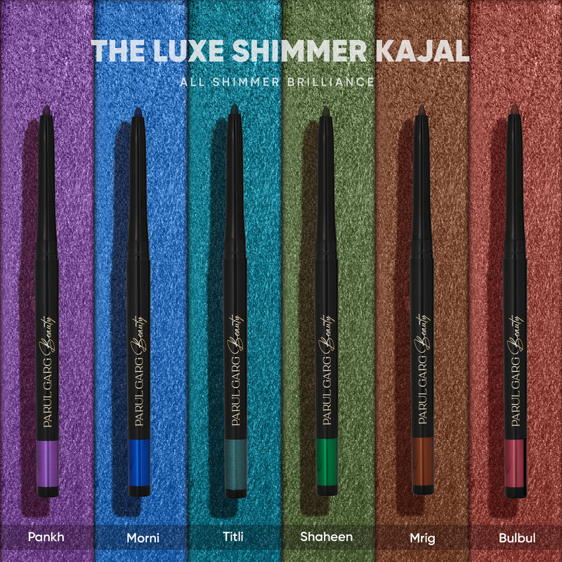 Luxe Shimmer Kajal 6-Pack - All Shades | Festive Eye Look | Parul Garg Beauty