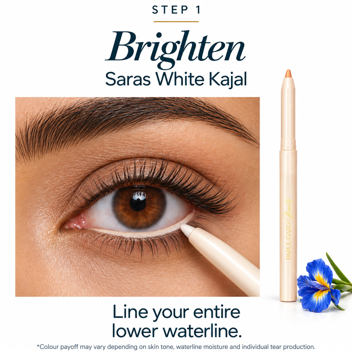Bigger, Brighter Eyes Kit | White Kajal, Brown Kajal, Deep Brown Eyeshadow & Flat Precision Brush
