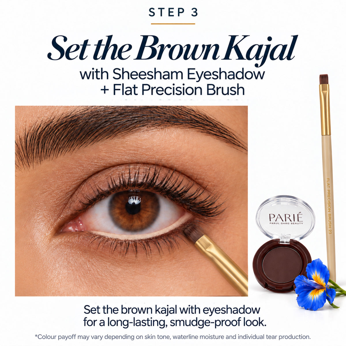 Bigger, Brighter Eyes Kit | White Kajal, Brown Kajal, Deep Brown Eyeshadow & Flat Precision Brush