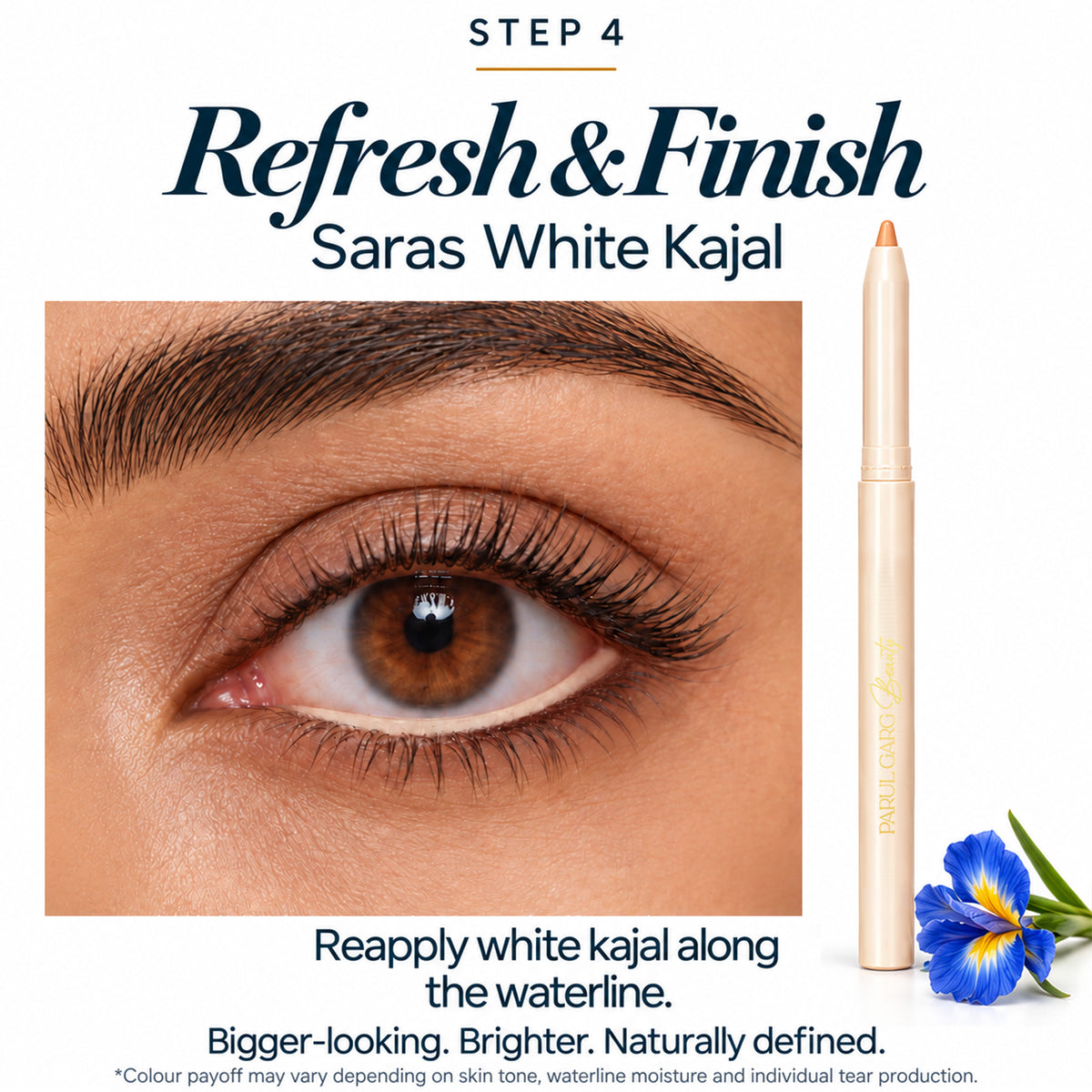 Bigger, Brighter Eyes Kit | White Kajal, Brown Kajal, Deep Brown Eyeshadow & Flat Precision Brush