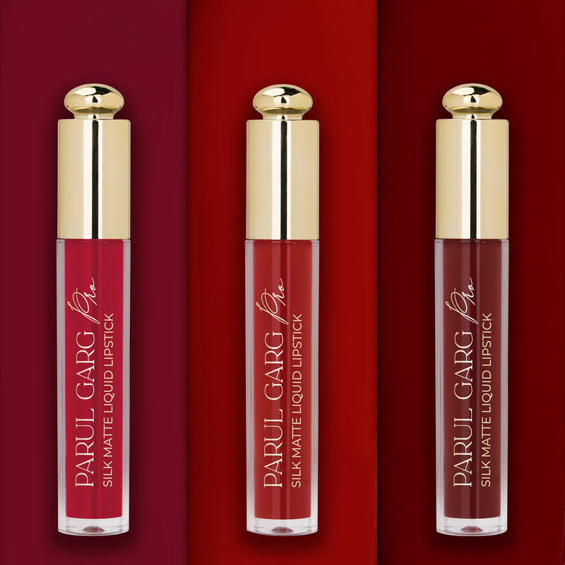 Red Obsession Trio | 3 Full-Size Silk Matte Liquid Lipsticks | Long-Lasting & No Transfer