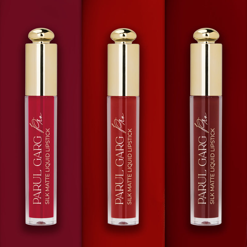 Red Obsession Trio | 3 Full-Size Silk Matte Liquid Lipsticks | Long-Lasting & No Transfer