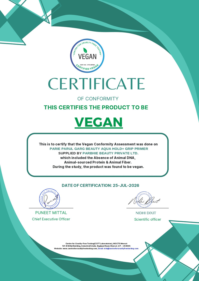 Vegan certificate