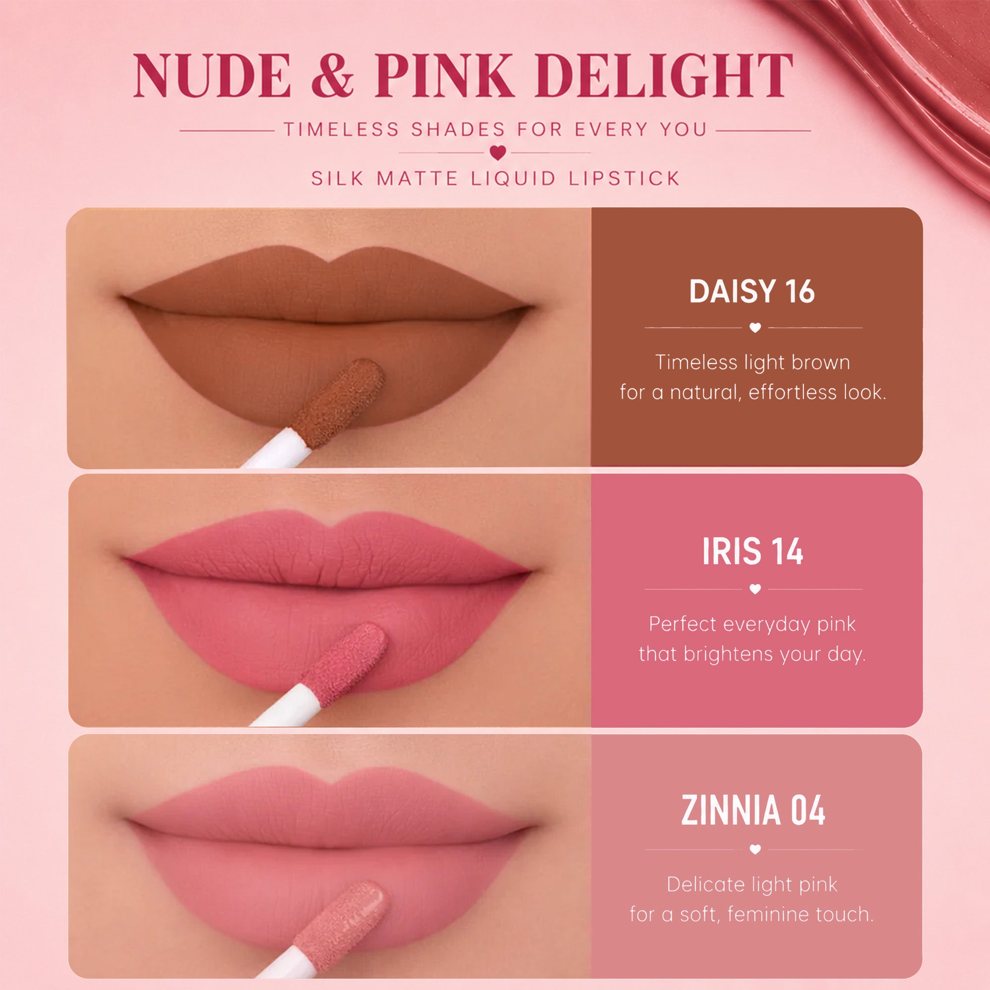 Simply Subtle Trio | 3 Full-Size Silk Matte Liquid Lipsticks | Long-Lasting & No Transfer