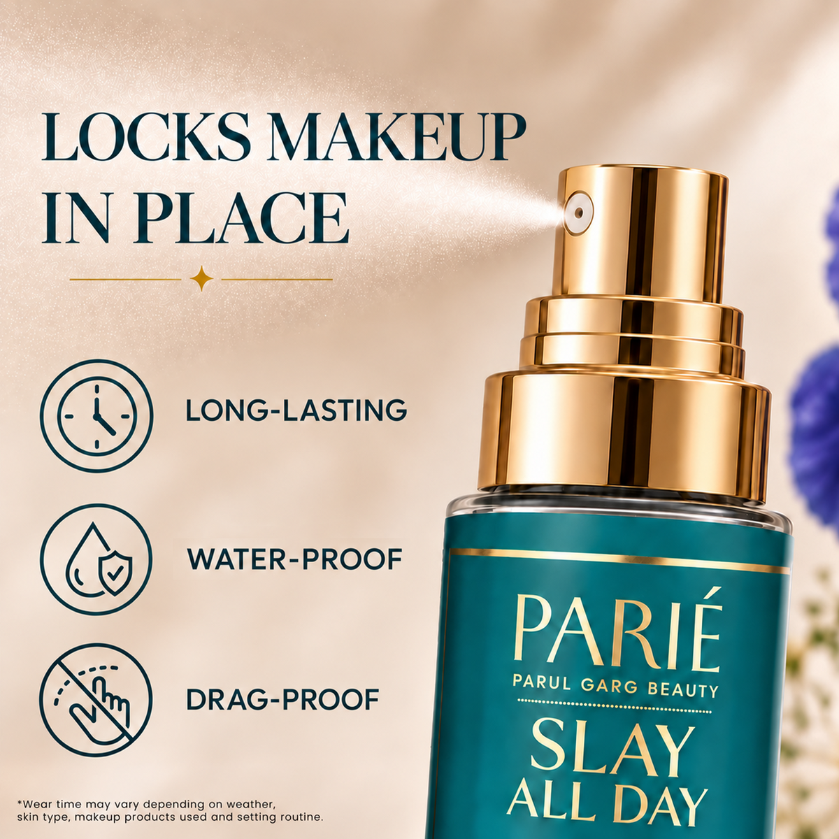 Makeup Setting Spray | Slay All Day Set & Fix | Long-Lasting, Waterproof & Drag-Proof Makeup Hold