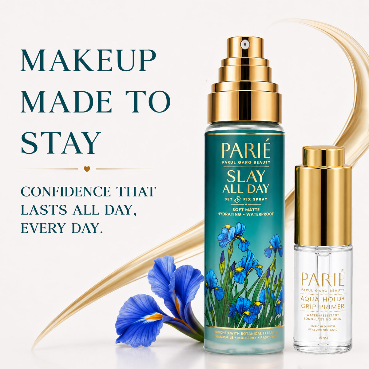 Drag-Proof Aqua Lock Duo | Grip Primer & Setting Spray | Waterproof & Transfer-Proof Makeup | Pack of 2
