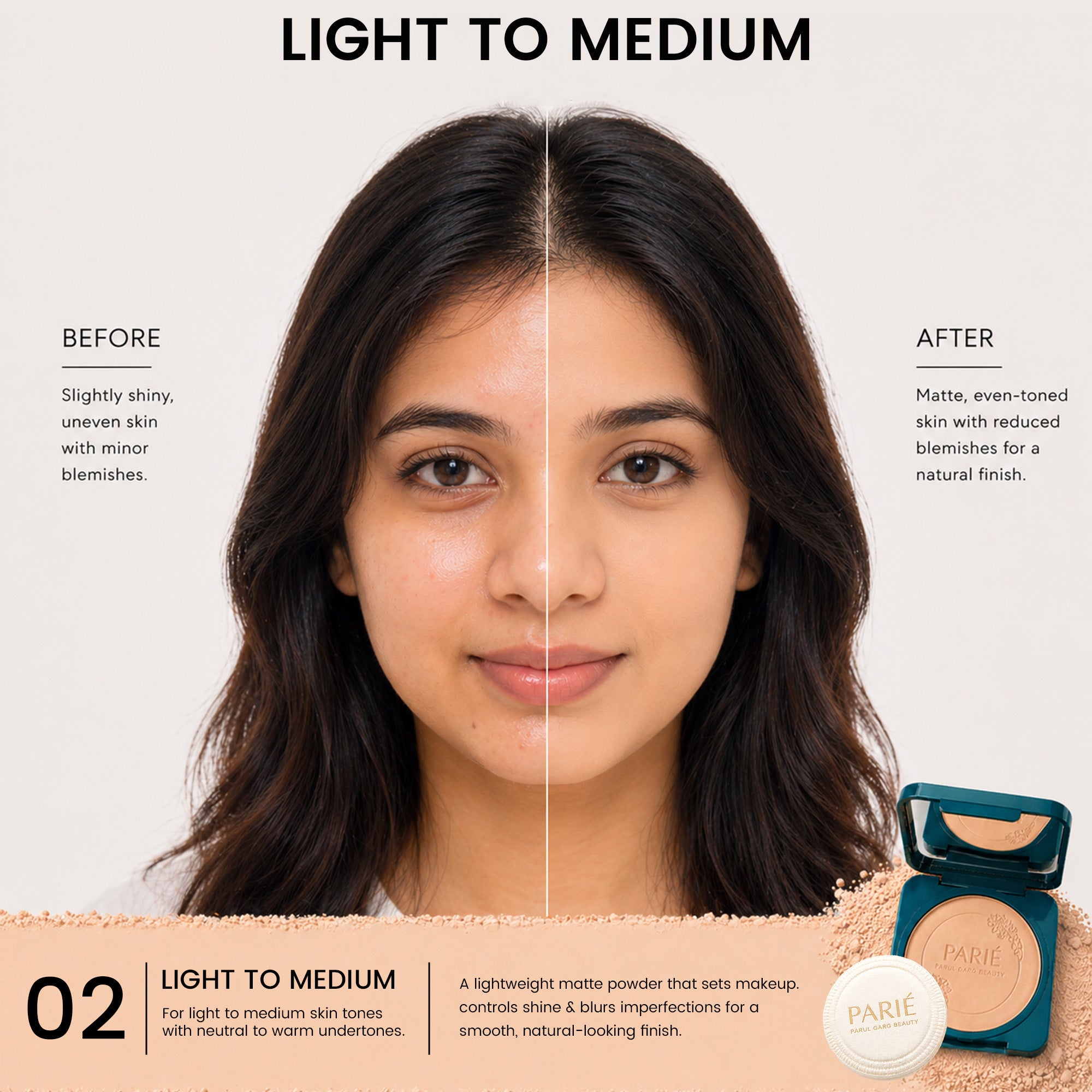 Light Medium - Oil Control Face Compact Powder With SPF 10 PA++