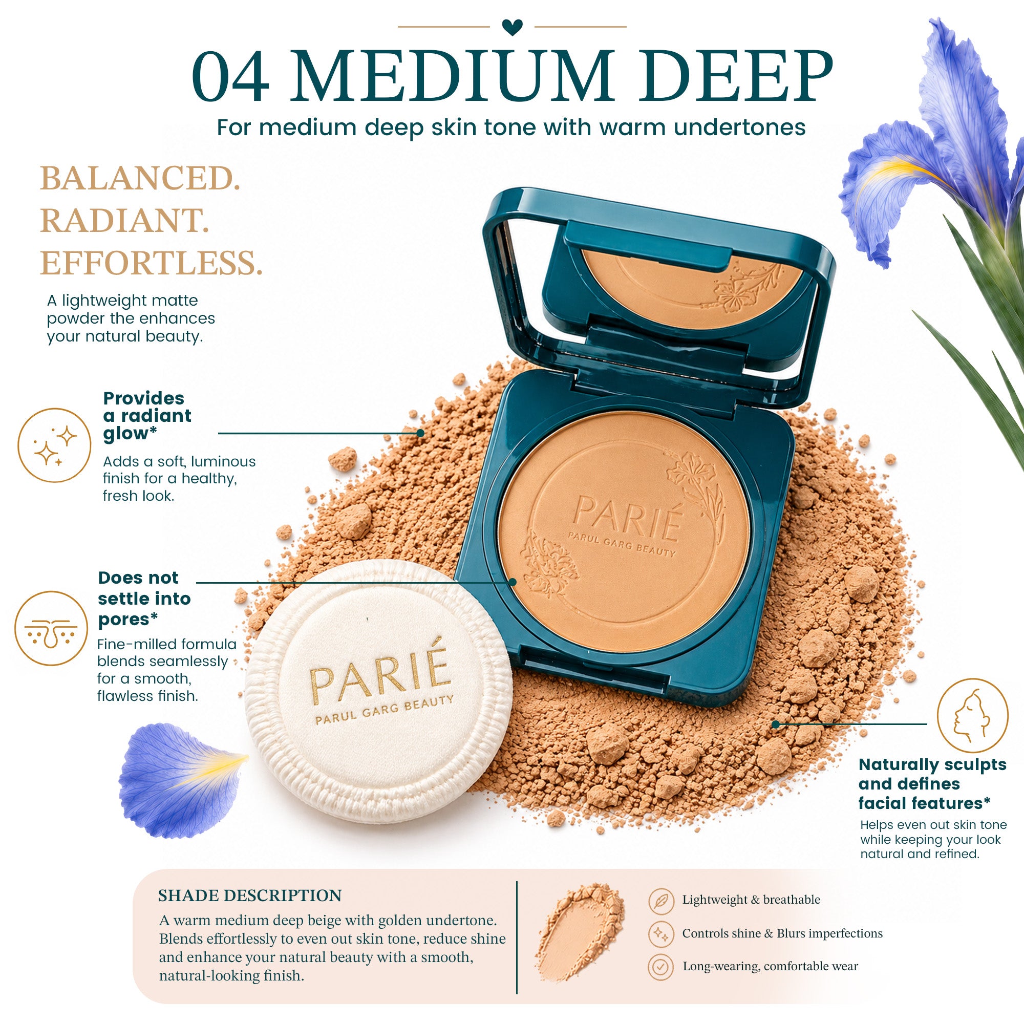Medium Deep - Oil Control Face Compact Powder With SPF 10 PA++