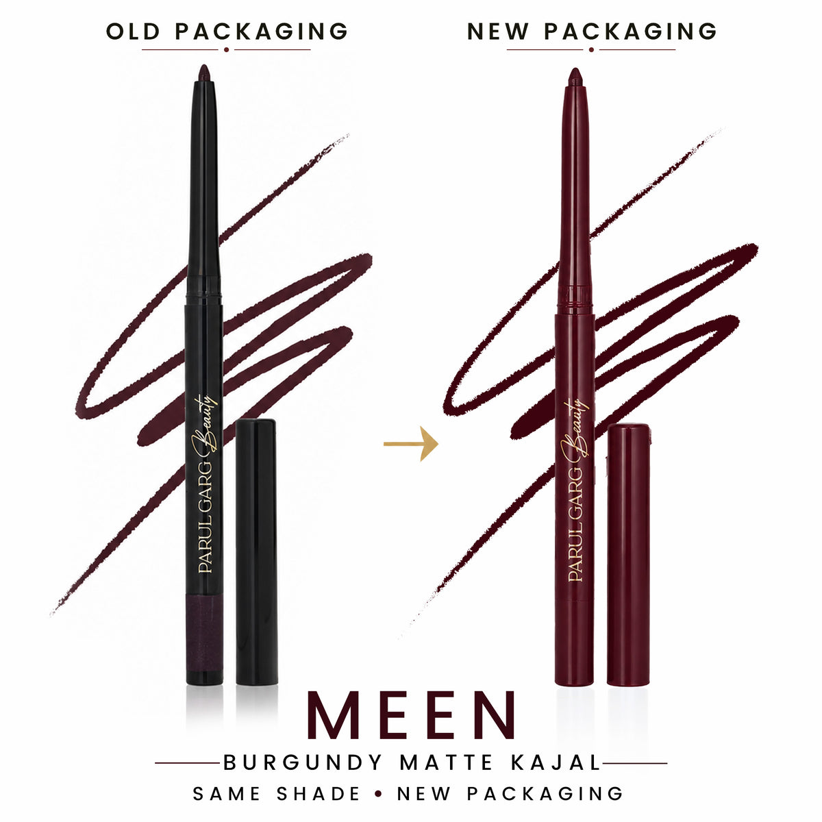 Meen Deep Burgundy Matte Kajal | Bold Define | Long-Lasting & Smudge-Proof