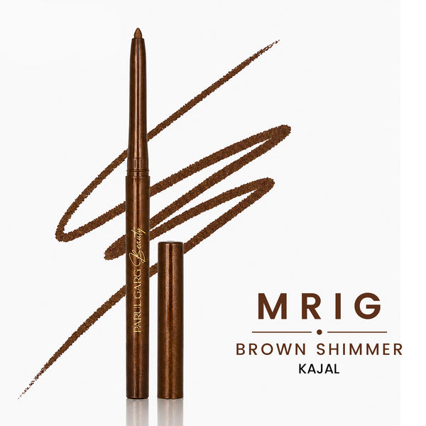 Mrig Brown Shimmer Kajal | Bold Define | Rich Colour & Dazzling Shine | Long-Lasting & Smudge-Proof