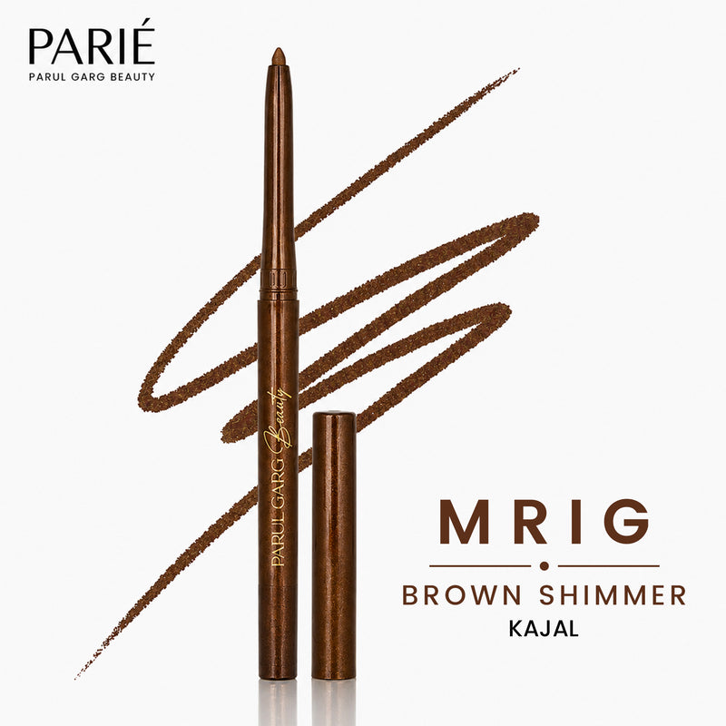 Mrig Brown Shimmer Kajal | Bold Define | Rich Colour & Dazzling Shine | Long-Lasting & Smudge-Proof