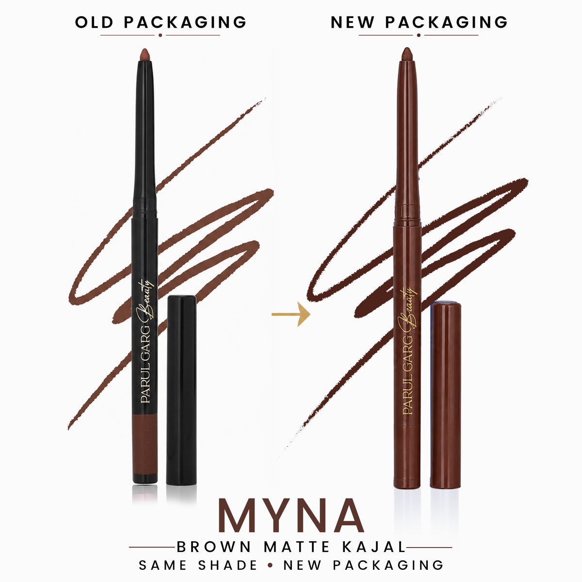 Myna Rich Brown Matte Kajal | Bold Define | Long-Lasting & Smudge-Proof