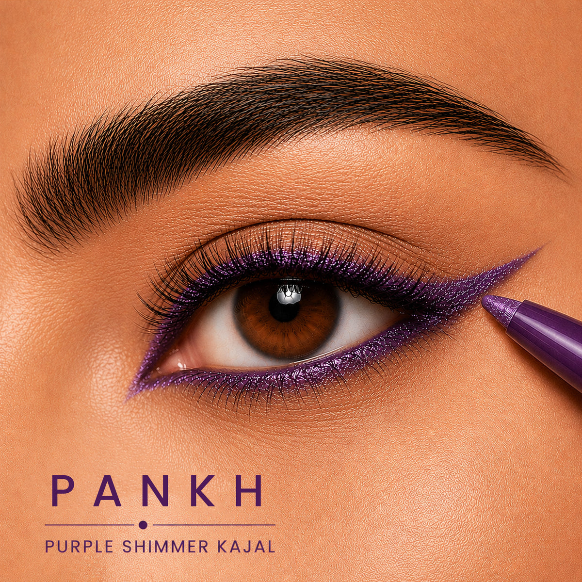 Pankh Purple Shimmer Kajal | Bold Define | Rich Colour & Dazzling Shine | Long-Lasting & Smudge-Proof