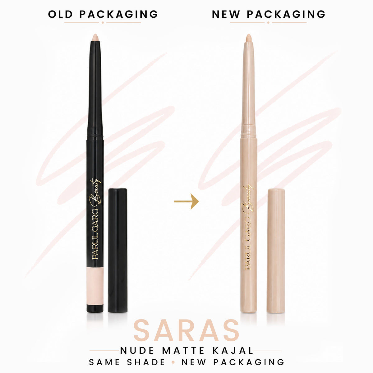 Saras Classic Nude Matte Kajal | Bold Define | Long-Lasting & Smudge-Proof