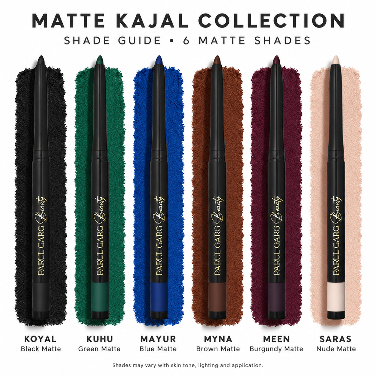 Myna Rich Brown Matte Kajal | Bold Define | Long-Lasting & Smudge-Proof